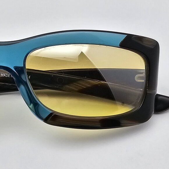 Etro Mod. SE 9760 51 Col. B46 Crystal Blue Horn Frame Yellow Lens Sunglasses - Picture 13 of 14